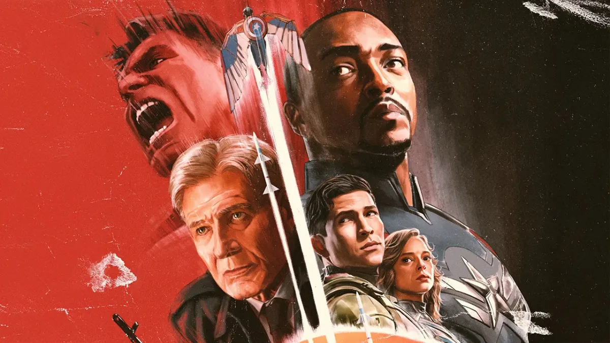 A cropped poster for Captain America: Brave New World