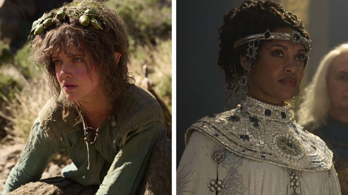 Combined stills of Nori and Miriel from The Lord of the Rings: The Rings of Power Season 2
